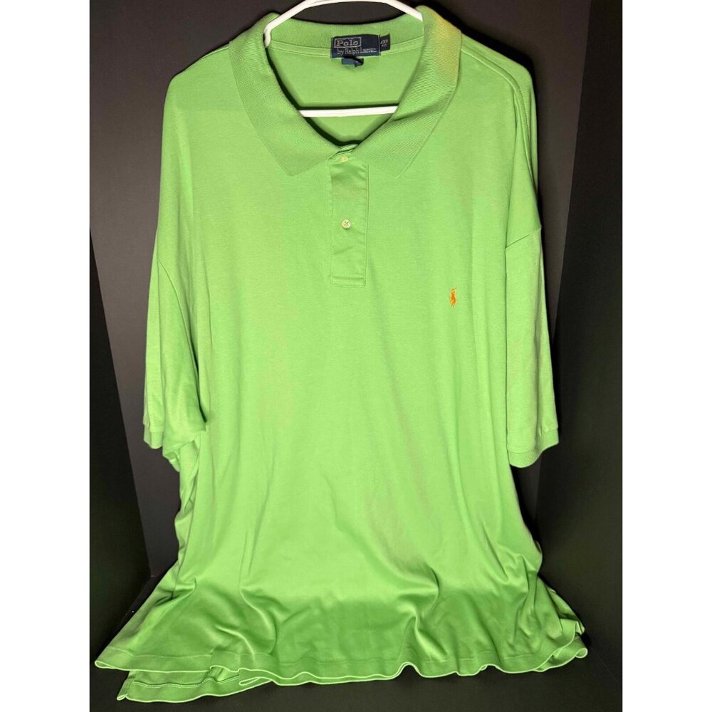 Vtg Polo Ralph Lauren Shirt Mens 4XB Green Pony Preppy Rugby Golf